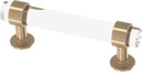 Francisco 3 in. (76mm) Clear Acrylic with Champagne Bronze Bar Knob (5 pack)