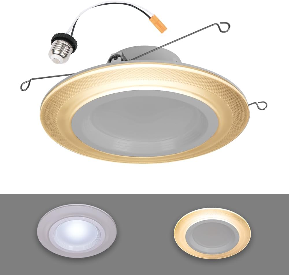 HALO RL Night Light 5/6 inch Recessed LED Trim, Retrofit Module, 1000-Lumens, Selectable CCT 2700K, 3000K, 3500K, 4000K, 5000K with Dim to Warm