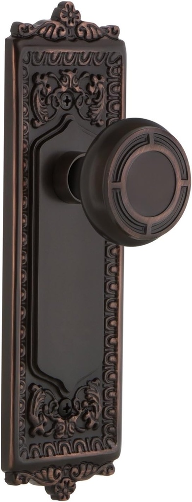 Nostalgic Warehouse Egg & Dart Plate Single Dummy Mission Door Knob in Timeless Bronze