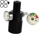 Tank Fill Adapter with Pressure Gauge Quick Connect Male Connector for Soda Maker and Inflatable Equipment Durable for High-pressure Inflation up