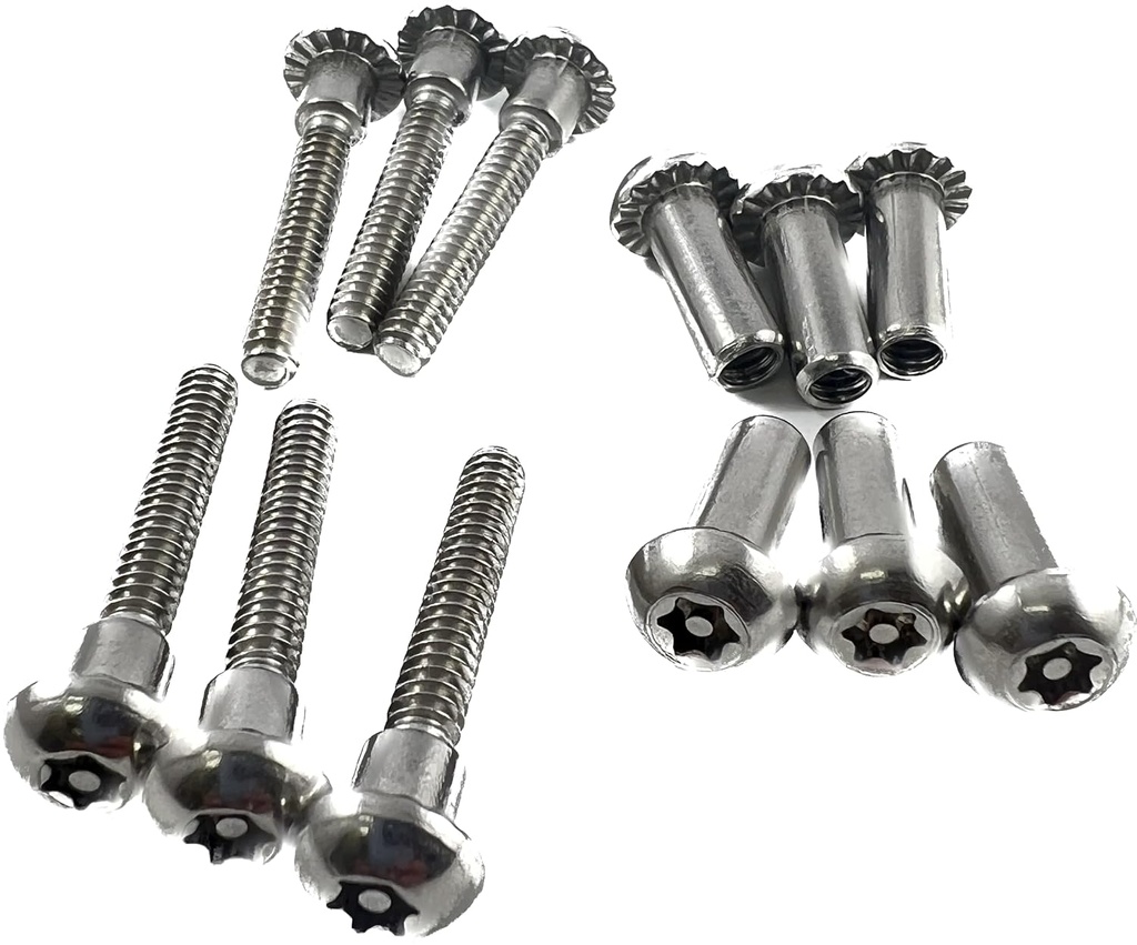 Harris Hardware 90202 T27 Torx Security Stainless Steel 10/24 Threaded Shoulder Bolts and Barrel Nuts for a 1-1/4 in. Panel and 2 Torx Bits