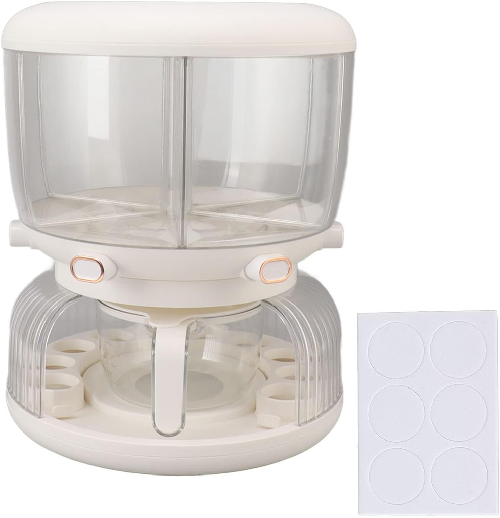 Pilipane 360 Degree Rotating Grain Storage Food Dispenser Large Capacity Rice and Grain Storage Container with Design for Kitchen Pantry Organization Made of Food Grade PP PET Material (White)