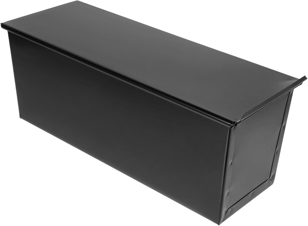 Black Sliding Lid Toast Baking Mold Non-Stick Loaf Pan with Cover for Homemade Bread 304 Stainless Steel Toast Box for Baking and Cooking