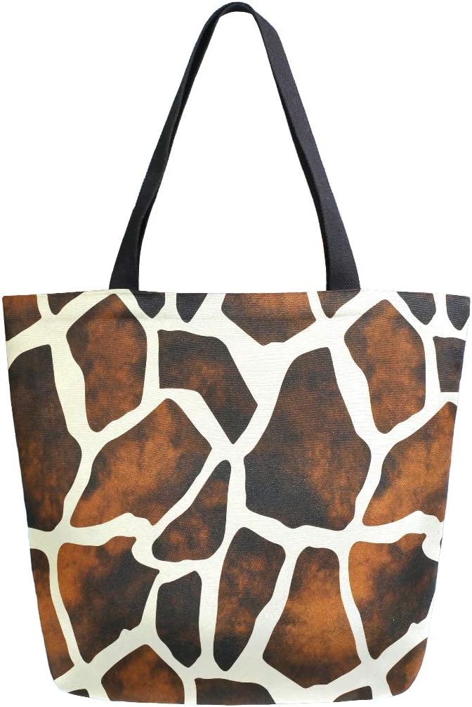 AUUXVA Canvas Tote Bags Large Canvas Handbag Purse Shoulder Shopping Bag with Zipper Pouch