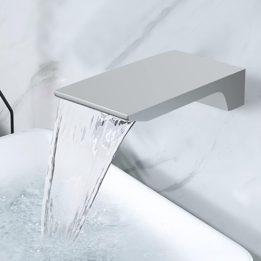 Wall Mount Waterfall Tub Spout High Flow Waterfall Bathtub Spout Roman Bathtub Filler Faucet Replacement for Bathroom Vessel Faucet Sprayer, Chrome