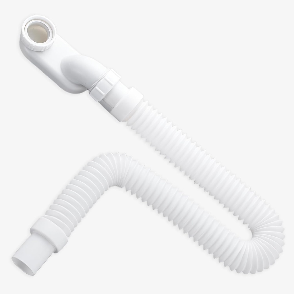 Bathtub Shower Drain Pipe, Flexible Freestanding Tub Drain Kit, 1 1/2 inch Diameter Low Profile Flat Shower Drain Pipe Kit for Home and RV Bathtubs, 36.6 Inch