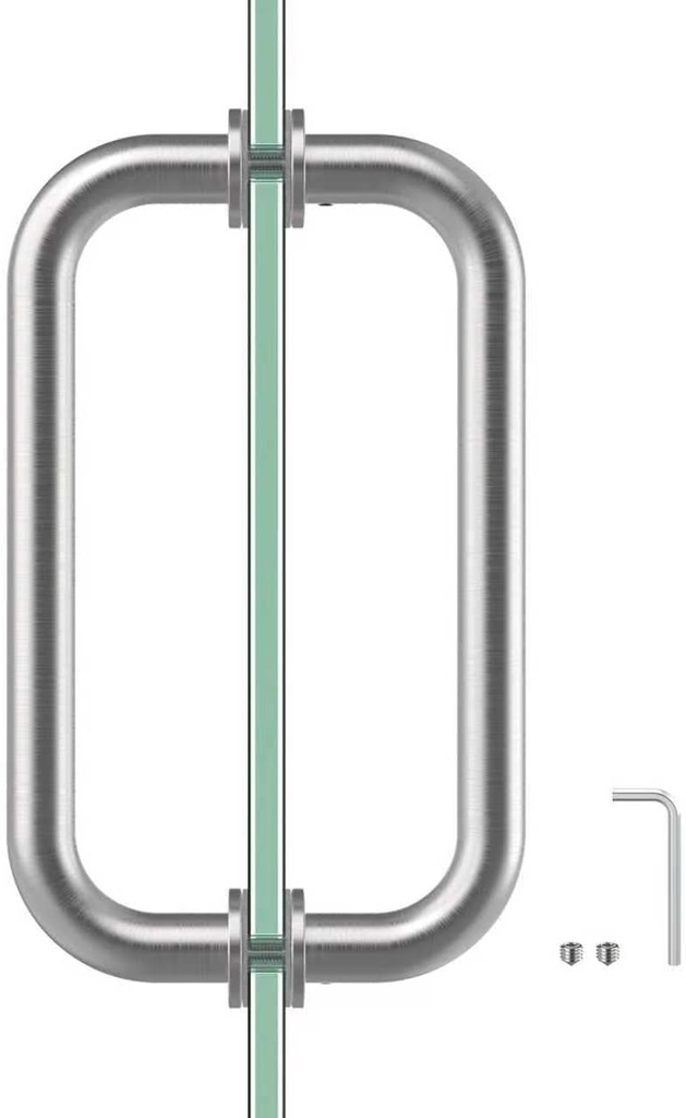 PalpitateC 8" Glass Shower Door Handle Back to Back Glass Door Pull Handle Replacement for 1/4" to 1/2" Thickness for Frameless Shower Doors, Brushed Nickel with 304 Stainless Steel