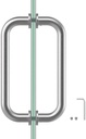 PalpitateC 8" Glass Shower Door Handle Back to Back Glass Door Pull Handle Replacement for 1/4" to 1/2" Thickness for Frameless Shower Doors, Brushed Nickel with 304 Stainless Steel