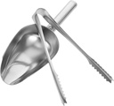 Alipis Stainless Steel Ice Tongs and Ice Spoon and Small Scoops for Bar Tool Dishwasher Safe