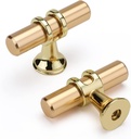 10 Pack Gold Cabinet Knobs Brushed Gold Kitchen Cabinet knobs for Dresser Drawers Modern T Bar Kitchen Hardware for Bathroom Cupboard,Zinc Alloy Base