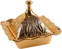 MagiDeal Decorative Candy Bowl Candy Jar Covered Alloy Snacks Dish Gorgeous Cookie Jar Candy Dish for Nuts Turkish Tableware Wedding, Gold