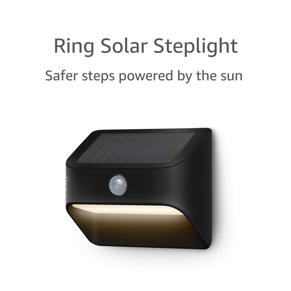 Ring Solar Steplight — Motion-activated steplight, bright LEDs, works with Amazon Sidewalk, Black