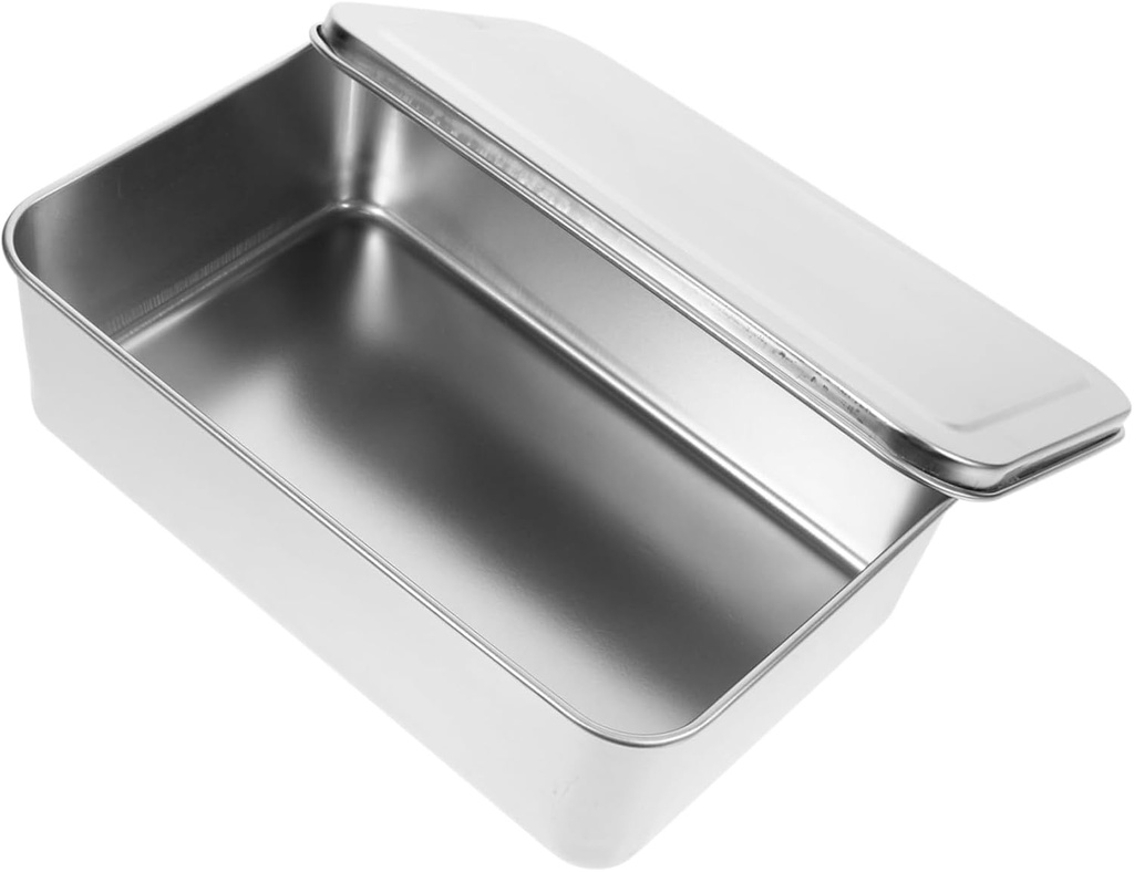 Stainless Steel Baking Pan Modern Bread Box Baking Sheet Lid Nonstick Oven Tray