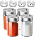 4pcs Salt and Pepper Shakers Set 3oz Glass Seasoning Containers with Adjustable Pour Holes for Table Salt Spice Dispenser