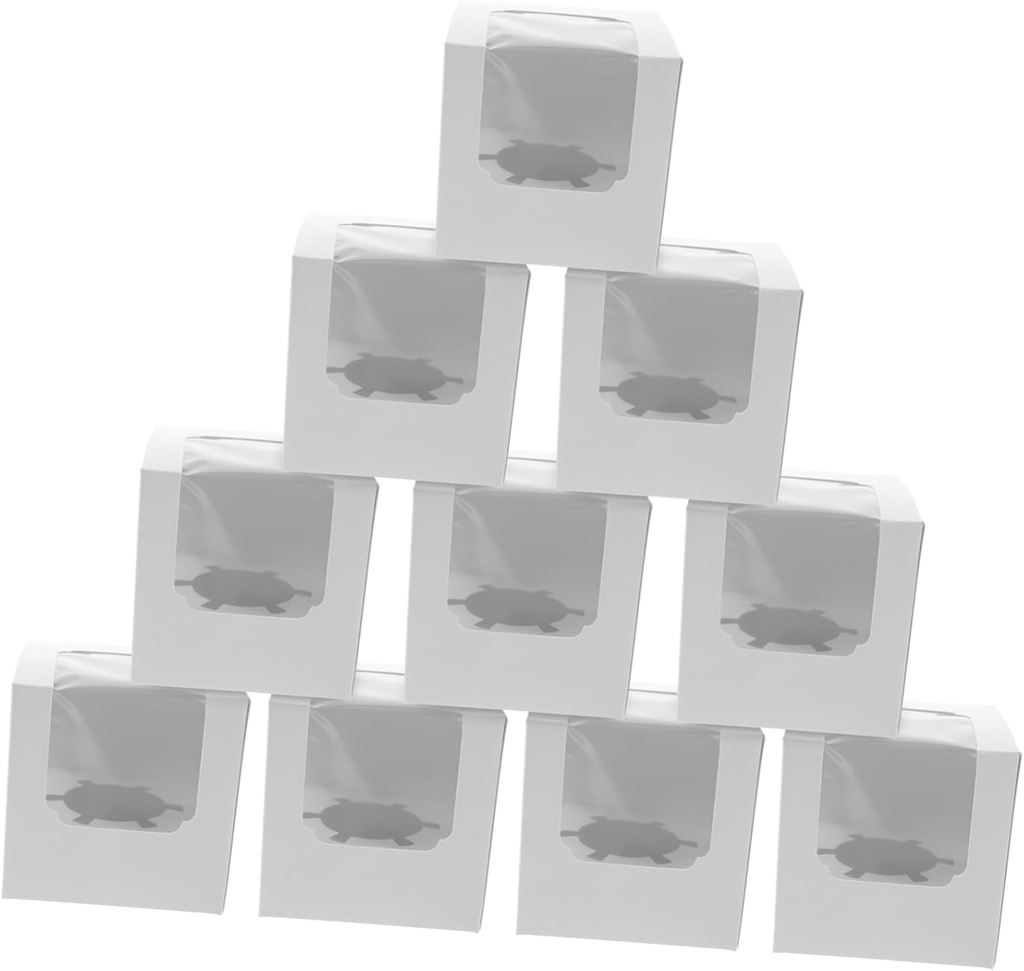 Vaguelly 20pcs Window Cupcake Boxes Bakery Boxes for Cakes Desserts for Weddings Birthdays and Celebrations Packaging and Treats