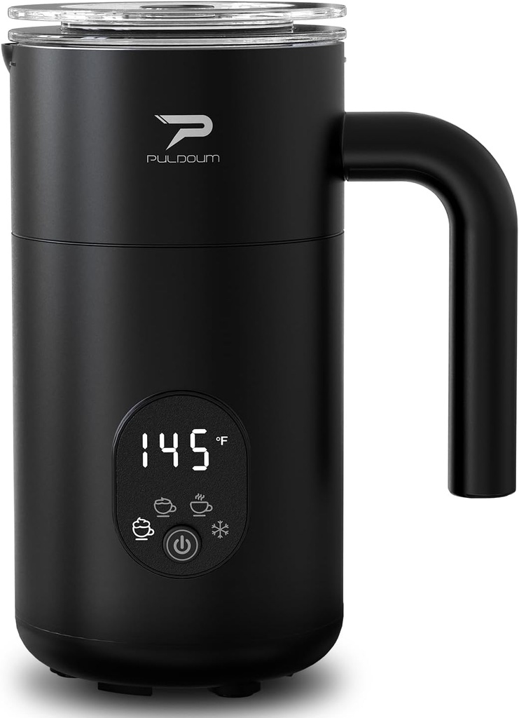 Milk Frother, Electric Milk Frother and Steamer 4 in 1 Automatic Coffee Steamer Frother, 11.8OZ / 350ML Warm and Cold Foam Frother for Coffee,Latte, Cappuccino, Macchiato, Hot Chocolate