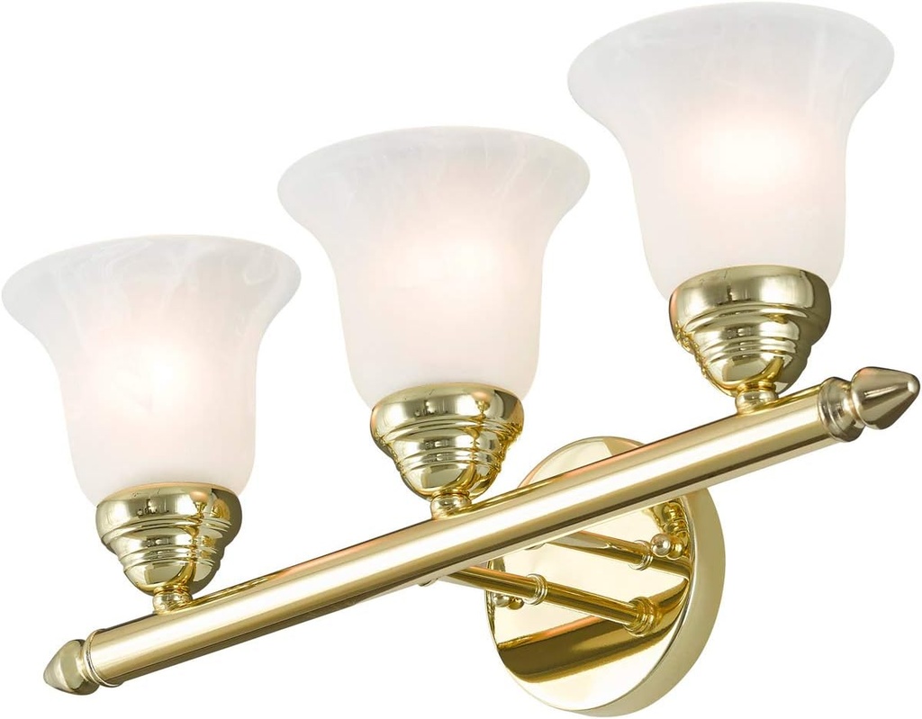 Livex Lighting 1063-02 Neptune 3 Polished Brass Bath Light, 19 x 6.75 x 8.625