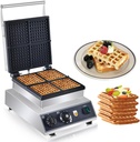 110V Commercial Square Waffle Maker ，4pcs Nonstick Electric Waffle Maker 1800W Electric Stainless Steel Belgian Waffle Machine with Temperature&Time Control for Snack Bar Home Bakeries
