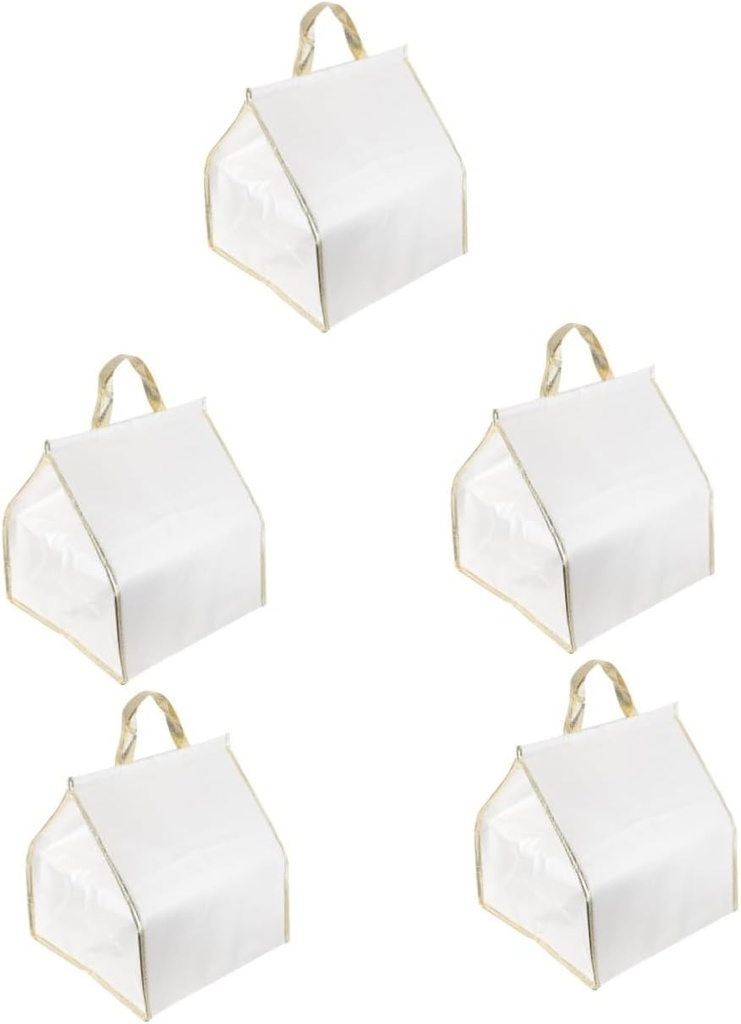 SUPVOX 5pcs Cake Packing Bag Insulated Food Carrier for Groceries Large Capacity Handheld Tote for Fresh Storage Portable Food Warmer for Picnics and Restaurants Material Trim