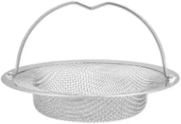 Kitchen Sink Strainer, Stainless Steel Mesh Drain Basket with Handle, Rust Proof Filter for Bathroom
