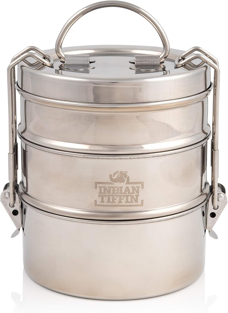 3 Tier Indian-Tiffin Stainless Steel Large Tiffin Lunch Box