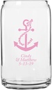 Personalized Color Printed Beer Can Glass - Anchor - Pink - 144 pack