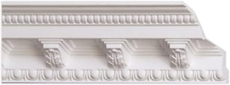 À LA MAISON CEILINGS GK19 Corbels Styrofoam Crown Molding 6.5 ft. L x 5 in W (Covers / 32.5 ln. ft.), Plain White, Pack of 5