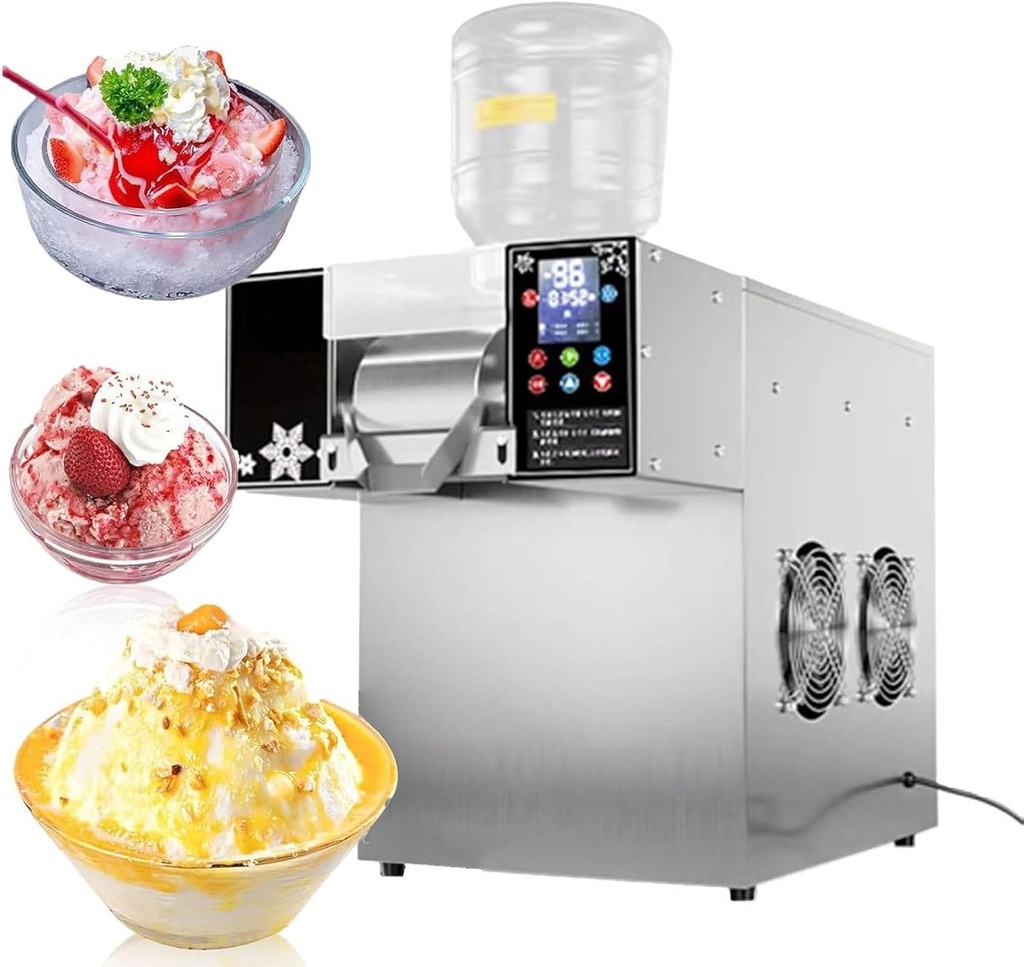 Ice Crusher Smoothie Machine, Smoothie Thickness Adjustable for Home, Parties, Food Truck, Restaurant, Milktea Shops(Smartmodel,60kg)