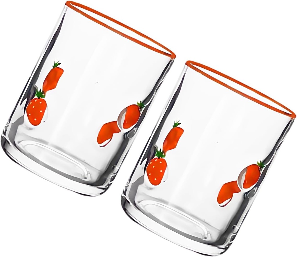 Vintage Lemon Pattern Drinking Glasses 14oz Clear Tumblers Sturdy Kitchenwares For Wine Juices Tabletop Display Vintage Lemon Glass Cups