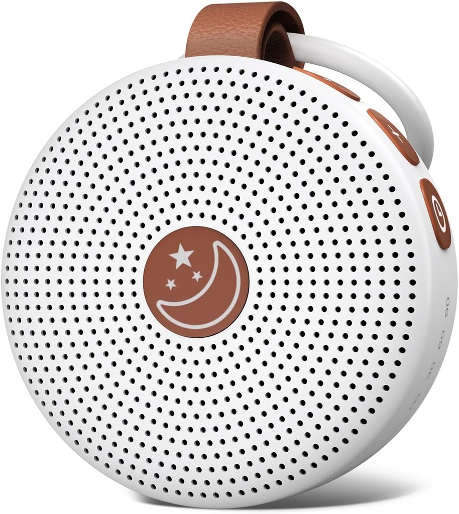 Mini Sound Machine Portable Baby White Noise Machine Brown Noise Machine 30 Soothing Sounds for Kids Adults Auto-Off Timer 32 Volume Levels Battery Sleep Machine for Home Office Privacy