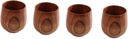 4Pcs Wooden Teacup Scald Design Lightweight Portable for Sake Coffee Hot Drinks Sturdy Natural Material with Flat Base for Stability