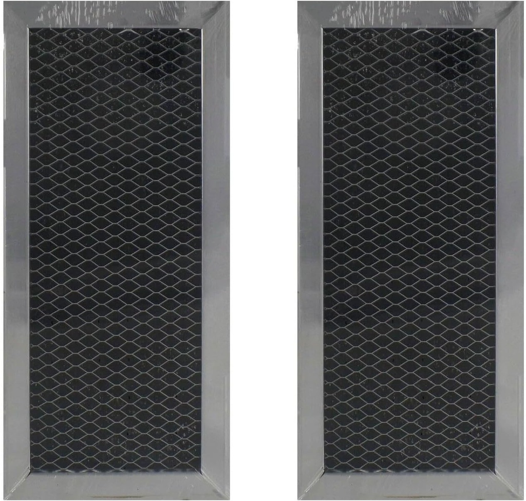 AFF49-CH2 Aluminum Mesh Microwave Oven Grease Filter Replacement for GE Fits for GE JX81H Charcoal Carbon Microwave Filter, 4" x 8-9/16" x 3/8", 2-Pack