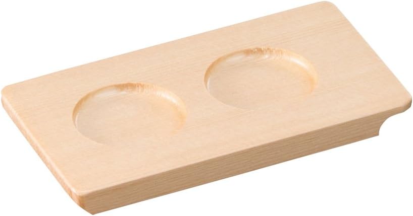 Yamako 16248 Hand-Sake Tray (White Wood), 2 Holes, Made in Japan