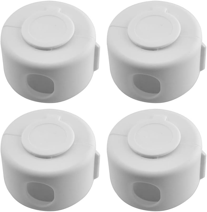 Kisangel Child Safety Door Knob Covers 4pcs Baby Door Handle Cover Child Door Knob Protectors for Easy Installation and Reusable Design,White Pp