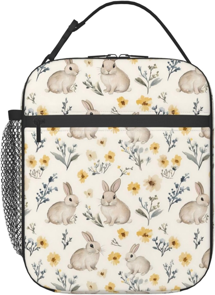 Bunny Lunch Box Insulated Lunch Bag for kids Girls Boys,Reusable Lunch Box Containers for Women Men,Durable Cooler Tote Bag Lunchbox for Office/School/Picnic