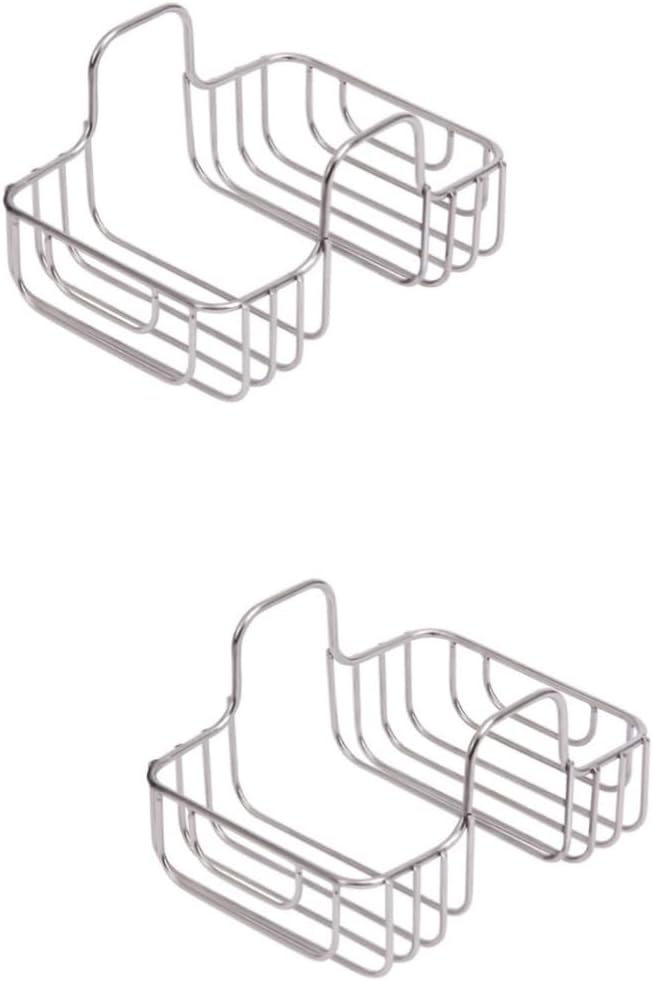 Ciieeo Stainless Steel Kitchen Sink Organizer 2-Pack Food Grade Rustproof Sink Caddy with Hanging Storage Baskets for Sponges Dishcloths and Utensils