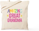 CafePress Amazing Great Grandma Tote Bag Reusable Natural Beige Canvas Shopping Bag