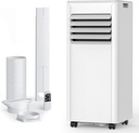 8,000 BTU Portable Air Conditioner Cools up to 350 SQ. FT, 4 in 1 AC Unit with Powerful Cooling, Sleep Mode, 24H Timer, Air Cooler with Window Installation Kit, for Bedroom, Apartment(WHITE)