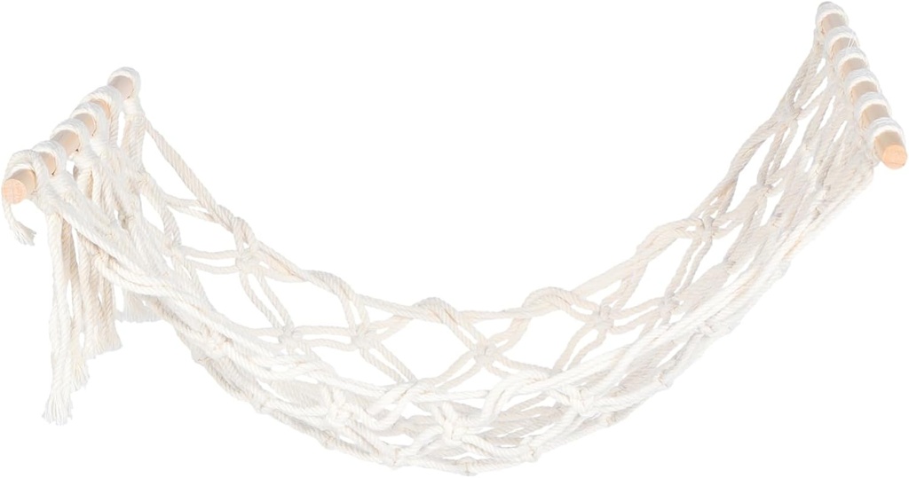 STOBAZA Creative Handwoven Fruit Vegetable Hammock Multi-Purpose Kitchen Hanging Storage Basket for Fruits Vegetables and Items Sturdy Rope Design Hooks for Decor