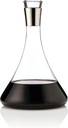 Viski Harrison Wine Decanter and Stopper, Glass Pitcher for Red and White Wine, Wine Carafe, Perfect for wine Lovers, Chrome Rimmed, Set of 1, 60oz