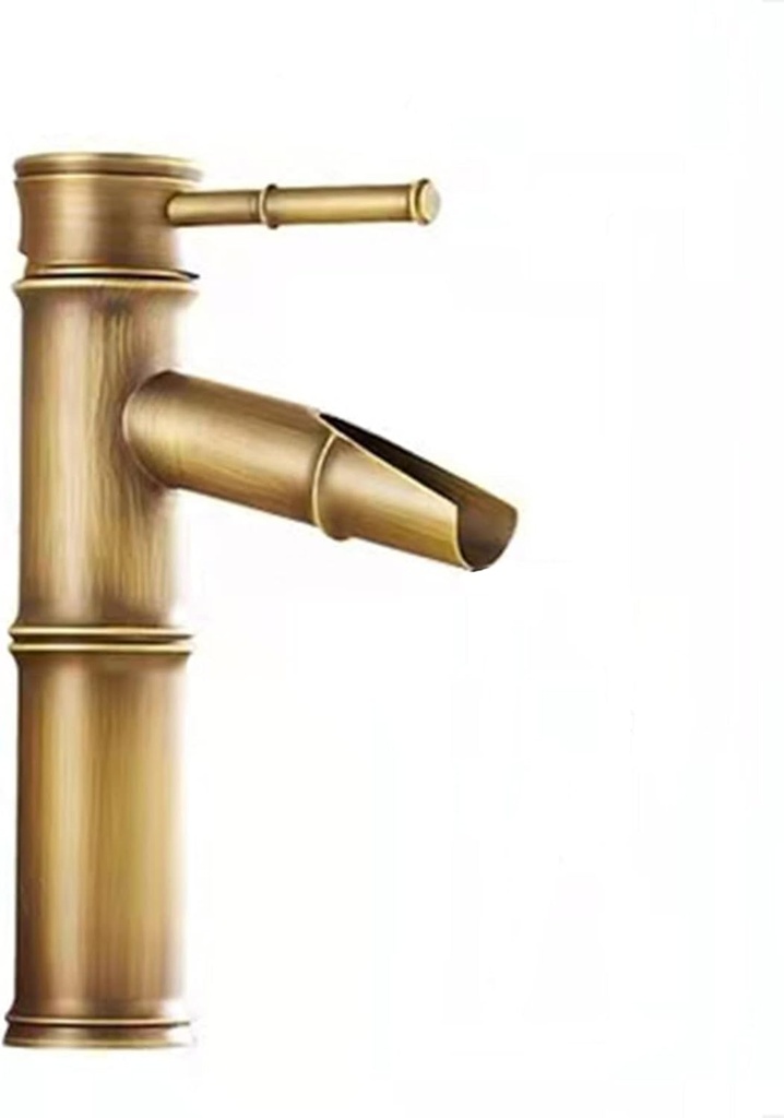 Bathroom Faucet Waterfall Faucet Single Hole Retro Brass Lavatory Faucet Single Handle Bathroom Sink Faucet 1 Hole 1 Hole Bathroom Faucet Brass for Kitchen,Antique C (Color : Antique A)