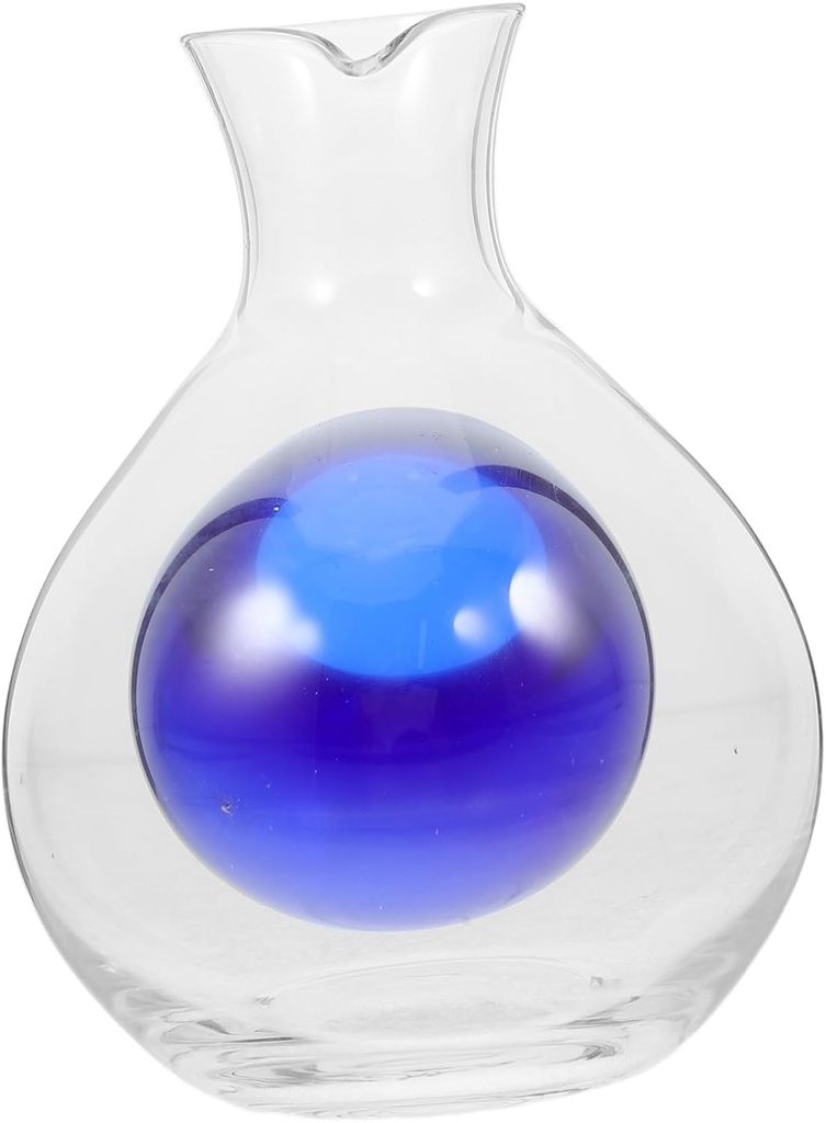 Mikinona Glass Sake Jug Japanese Carafe Glass Set Whiskey Bottle Decanter Liquor Holder Wine Serving Utensils for Home