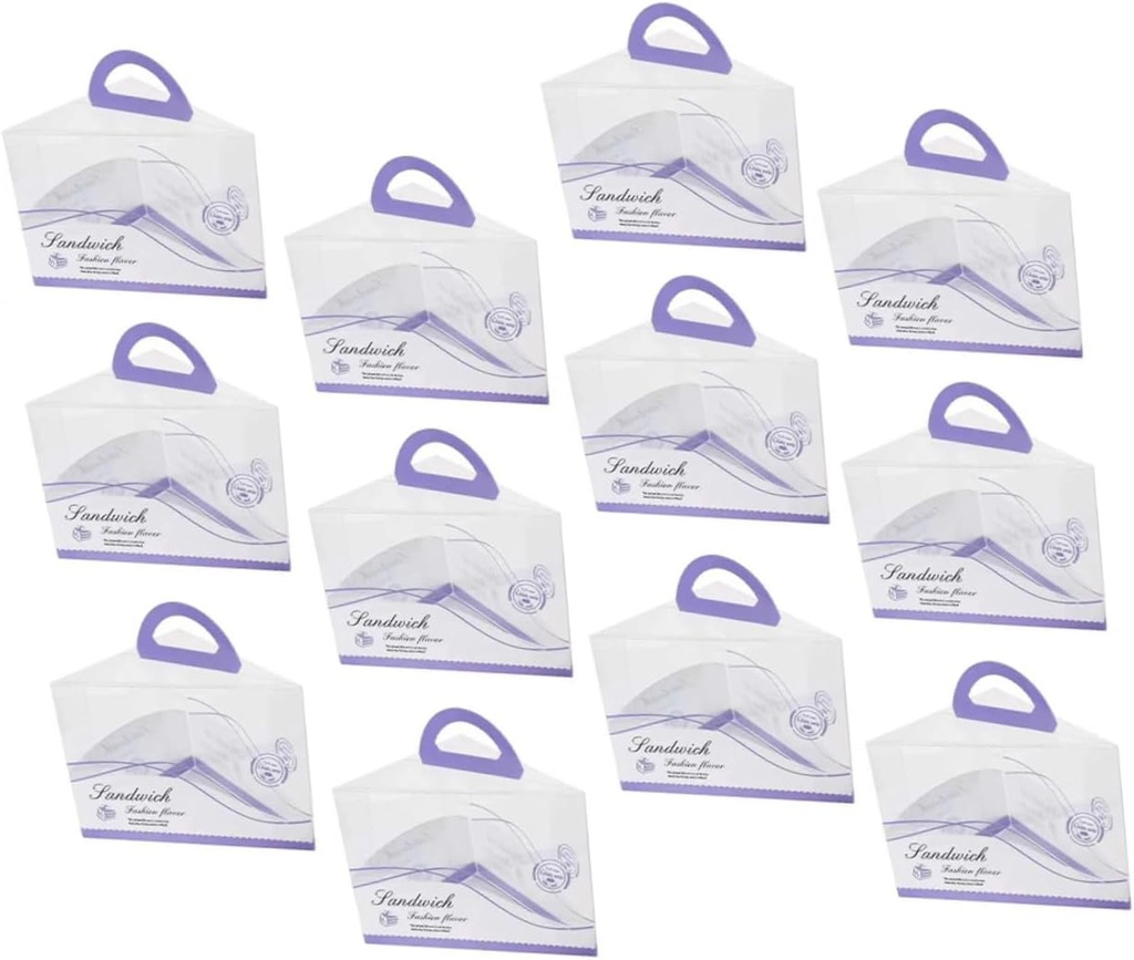 PRETYZOOM 12Pcs Cake Box Handheld Cake Carrier for Cakes Desserts and Pastries for Parties and Events