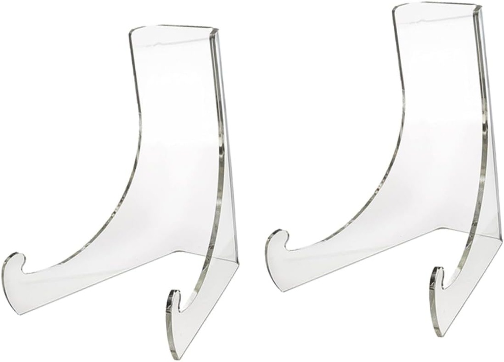 VALICLUD 2pcs Acrylic Display Stand Plate Holder Rack Kitchen Plate Dish Holder Modern Storage Rack