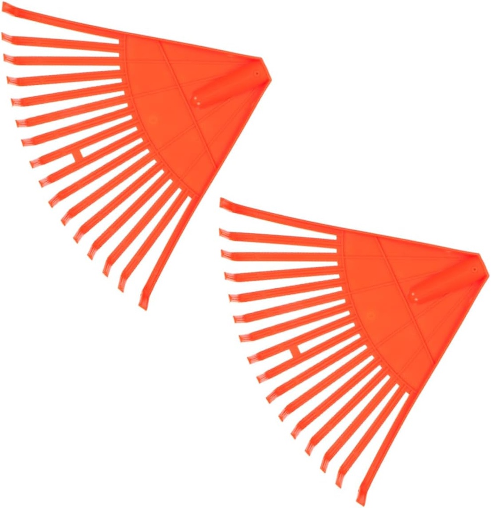 HANABASS 2pcs Garden Rake for Leaves Pine Needles Tines Leaf Rakes for Lawns Heavy Duty Hand Tool
