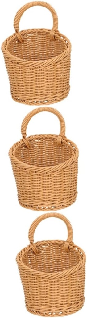 PRETYZOOM 3pcs Woven Wall Basket Decor Storage Baskets for Kitchen Hanging Fruit