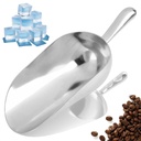 Jonlaki Metal Ice Scoop, 38Oz Practical Flour Scoop, Large Capacity Dog Food Scoop with Premium Aluminum Alloy Material for Ice Cube Food Candy Flour Popcorn Dog Food