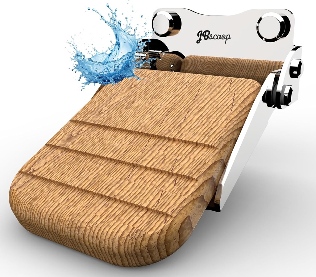 JBscoop Shower Foot Rest Wall Mounted, VersatileFoldable Footstep, 304 Stainless Steel & Teak Wood – Rustproof Bathroom Step with Screws