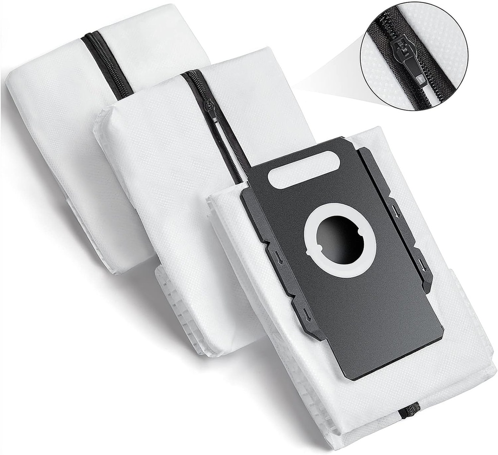 Reusable Vacuum Bags for All iRobot Roomba I & S & J Series Clean Base, 3 Pack, Zipper