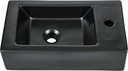 Voltaire 19.5 x 10 Rectangular Ceramic Wall Hung Sink with Right Side Faucet Mount, Matte Black